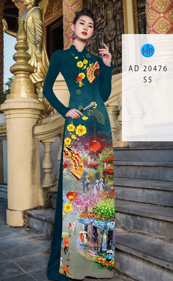 Vải Áo Dài Phong Cảnh Tết AD 20476 45